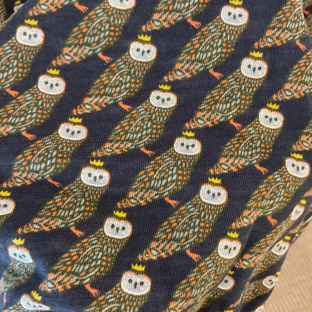 Boden regal owl navy penny jersey dress pockets unlined 3/4 sleeve size 10 vguc - Picture 6 of 8